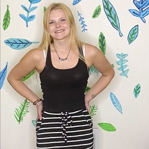 Black Cotton Stretch Racerback Tank